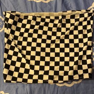 Checkered bandeau top